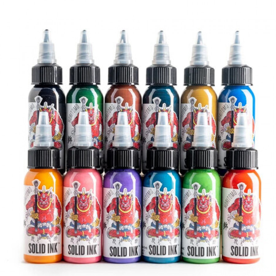 Набор красок для тату Solid Ink Horitomo Set 12 цветов